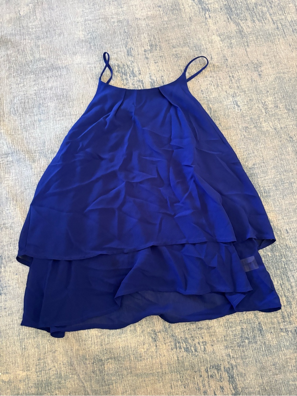 miami Royal Blue Layered Spaghetti-Strap Top
